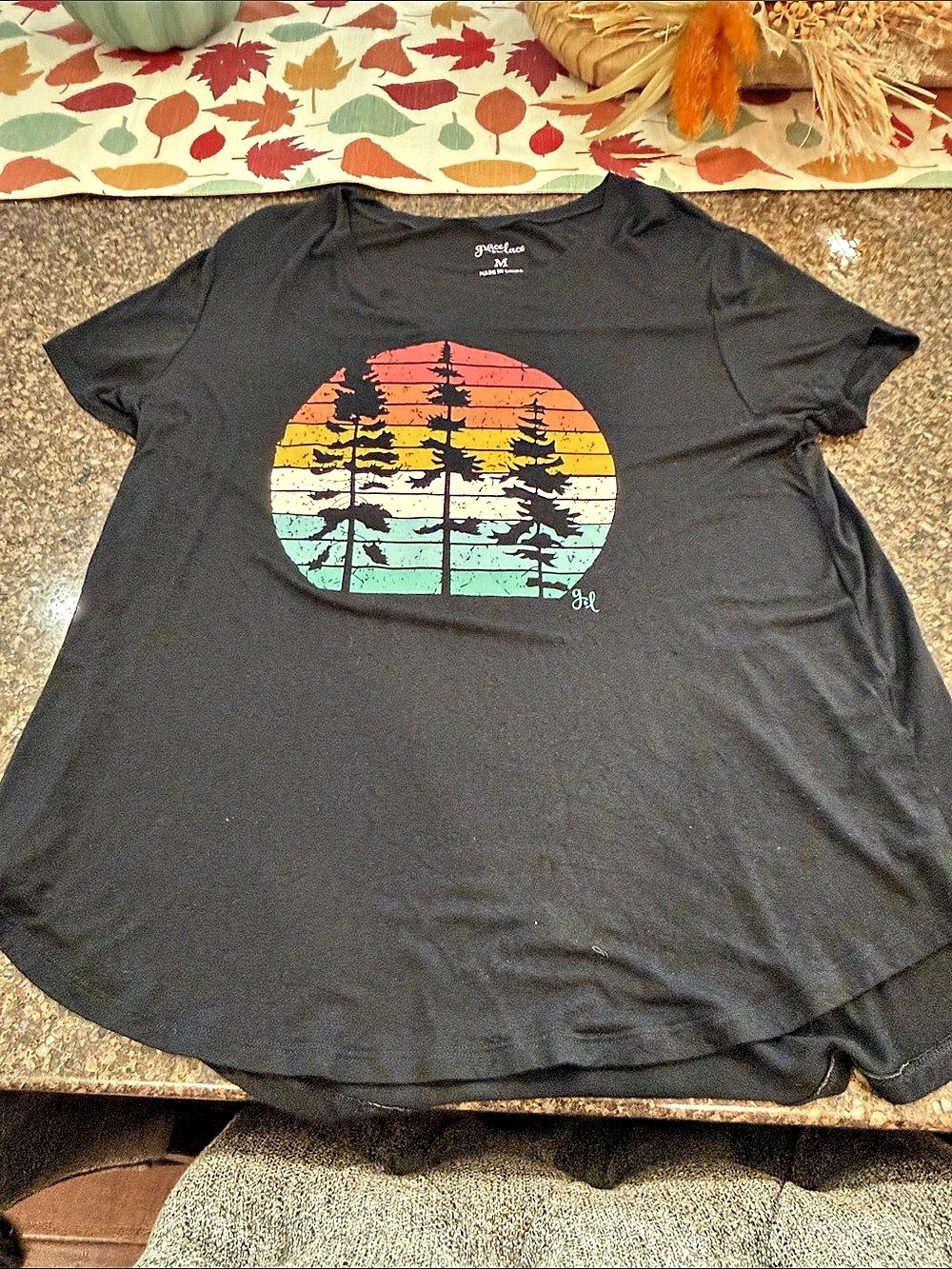 Grace & Lace Take the Scenic Route Graphic Tee Medium